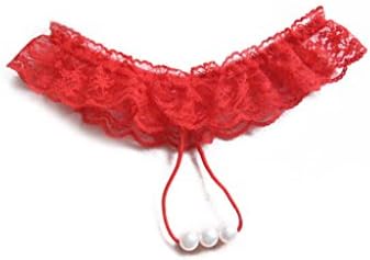 Letuwj Womens T-Back Lace Open Crotch with Beads