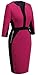Homeyee Stretch Tunic Pencil Sheath Dress U837 (8, Pink)