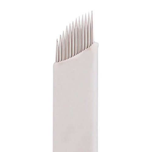 GD 50pcs 12 Sloped Needles Permanent Makeup Needle Manual Eyebrow Tattoo Microblade Sloped Needles