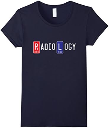 Womens Radiology X-Ray Markers T-Shirt, Right Left Lead Marker Medium Navy