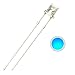 Chanzon 100 pcs 3mm Blue LED Diode Lights (Clear Flat Transparent DC 3V 20mA) Bright Lighting Bulb Lamps Electronics Components Indicator Light Emitting Diodes