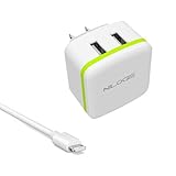 iPhone Charger, nilogie® Apple MFi Certified 6FT Lightning to USB Cable + 2 Port 2.1A USB Wall Charger for iPhone | iPad Air | iPad Mini | iPod