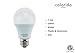 artbrite A19 E26 LED Light Bulb,RGBW Dimmable Led Light 16 Color Changing 4 Mode with Remote Control, Memory Function, Ideal Lighting for Home Decoration,Stage,Bar,Party (3-Pack）