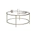 Round International Lux Coffee Table Clear Glass Top and Gold Finish Metal by Sauder