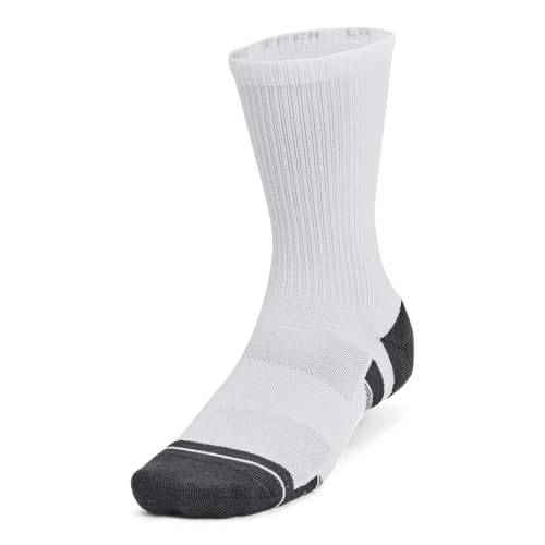 Ua Performance Tech 3pk Crew, Calcetines Unisex adulto, Blanco, L-XL