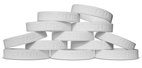 Novel Merk 12-Piece Kids Youth Volleyball White Party Favor & School Carnival Prize Sports Silicone Wristband Bracelet - Thumbnail 4