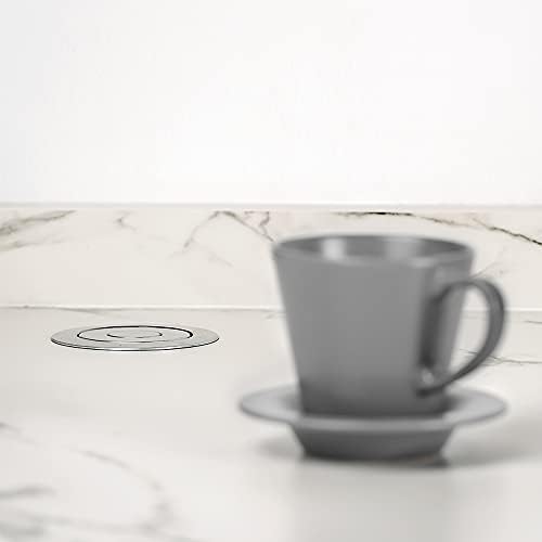 - Versenkbare Steckdosenleiste Schnellladung, 3 EU Schuckosteckdosen, 2 USB A + 1 USB C, versenkbare einbausteckdose, Metallic-grau, Kunststoff, Aluminium