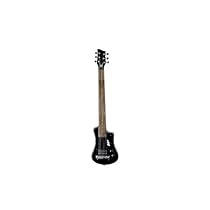 Hofner Shorty Guitar - Black Shorty Full Sized Neck Travel Electric Guitar w/ Gigbag
