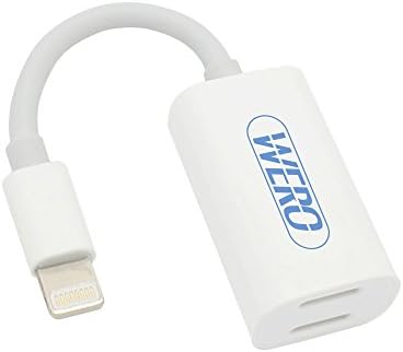 WERO Lightning Audio Adapter Cable, Dual 8 Pin Lightning Ports, Supports Audio/ Charging/ Music Control/ Phone Call/ Data Sync, Compatible for iPhone 7, 7 Plus, iPad Pro, Support iOS 10.3 or Higher
