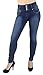 Style M1213– Colombian Design, High Waist, Butt Lift, Levanta Cola, Skinny Jeans in M. Blue Size 7