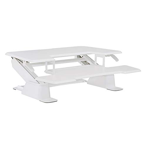 Eureka Ergonomic Height-Adjustable Sit-Stand Desk Top, 36-Inch Wide, No Assembly Required, SGS Top Rated, White