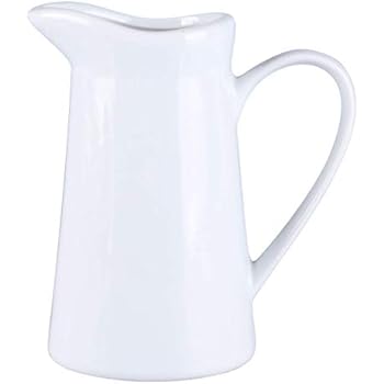 HengTianCheng Creamer Pitcher With Handle,Syrup Pitcher,Coffee Milk Honey Pitcher Milk Syrup Server, Professional Services In Cafes, Restaurants, Hotels(white,7 oz) (7 Oz)