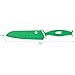 Vremi Santoku Knife - Sharp All Purpose Stainless Steel Chopping Knife with Matching Sheath Cover - Heavy Duty Kitchen Knife with Ergonomic Handle for Mincing and Dicing Vegetables Meat Fruits - Green