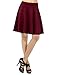 TWINTH Womens Versatile Stretchy Pleated Flare Skater Skirt Wine M