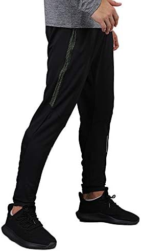 Yuntown Reflective Jogging Pants - Gym Joggers Elastic Pocket Sports Sweatpants