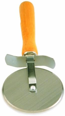 Crestware 4-Inch Pizza Cutter with Wood Handle, 1, Silver