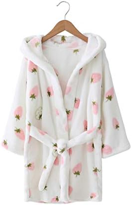 Kids Bathrobe Boys Girls Plush Robe Toddler Hoodie Fleece Robe Sleepwear Pajamas