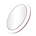 Mirrex Portable Lighted Makeup Mirror with Wireless Charger for IOS and Android Phone, Vanity Mirrors with LED Lights, Professional Cosmetic Mirror for Travel, Skin Care Prefect for Women (Red)