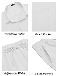 COOFANDY Mens Coordinated Outfit 2 Piece Linen Sets
