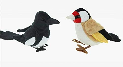 Cornel Tierliche Plush Magpie and Stieglitz Set of 2 Approx. 13 cm Cuddly Toy Bird Plush Toy Garden Bird
