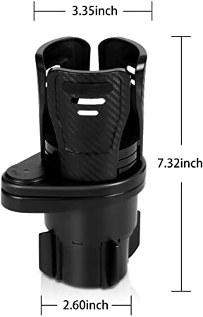 2 Pcs Cup Holder Expander for Car, 2 in 1 Expanding Car Cup Holder with 360° Rotating Cup Holder for Snack Large Bottles Cups