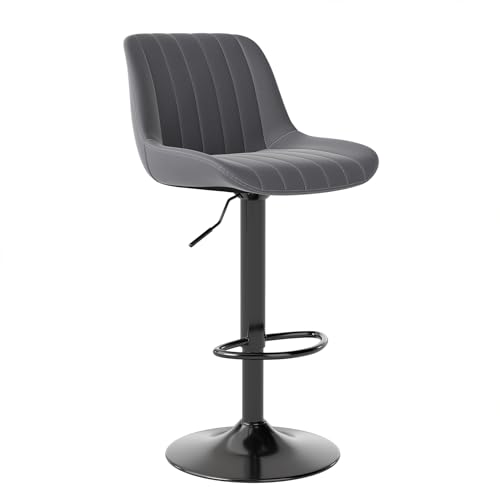 Youhauchair Barhocker, Drehbare Barhocker mit Lehne, Dunkelgrau