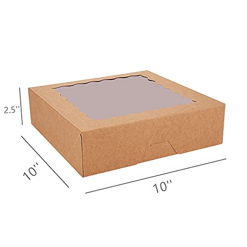 Tcoivs 30Pack Pie Boxes 10" x 10" x 2.5", Bakery Boxes with Window