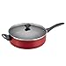 Farberware Dishwasher Safe Nonstick Jumbo Cooker/Saute Pan with Helper Handle - 6 Quart, Red