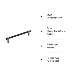 Amerock | Cabinet Pull | Matte Black/Satin Nickel