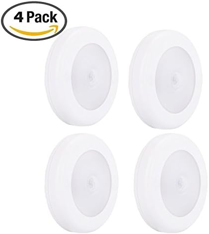 Motion Activated Battery-Powered LED Nightlight in Darkness for Bedroom Bathroom Toilet Kitchen Hallway Closet Stairs (4 Pack)