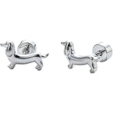Cute Dachshund Dog Cartilage Helix Stud Earrings for Women Men Stainless Steel Puppy Animal Pet Screw Flat Back Tragus Tiny Studs Earring Adorable Christmas Jewelry Gifts Birthday 18G