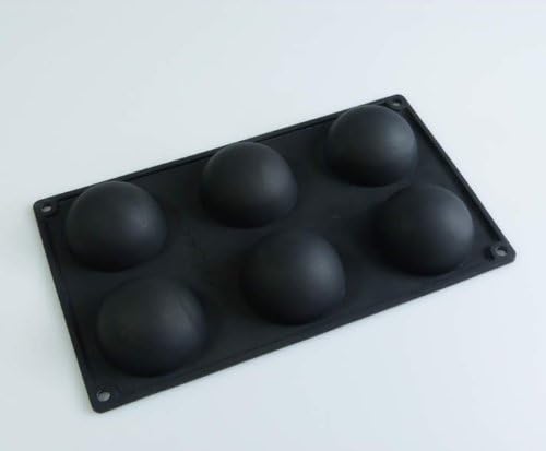 Silicone 6 Cell Semi Sphere / Half Round Cake Mould, Large