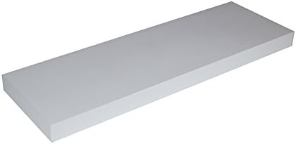 LOYOKI Floating Shelf, Wall Mounted Storage Shelves, Retro Display Shelf Bookcase 23.6 inch (White)