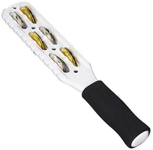 Meinl Percussion JG1M-WH ABS Plastic Jingle Stick With Steel and Solid Brass Jingles, White