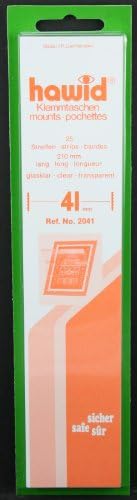 25 Hawid 210x41mm stamp mount strips. Clear. by Hawid