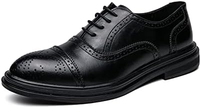 AIRLUG Black Shoes, Men Leather Dress Shoes Design Brand Shoes