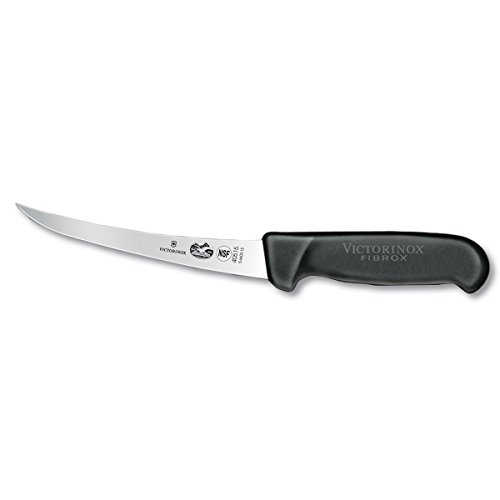 Victorinox Cutlery 6-Inch Semi-Stiff Boning Knife, Black Fibrox Handle