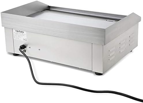 vertes 3000 W Plancha électrique professionnelle, lissé (Température jusqu'à 300 °C, Collecteur de graisse, Surface en fonte de 55 x 35 cm, Pieds en caoutchouc antidérapants)