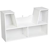 amazonbasics kids bookcase with reading nook and storage shelves white