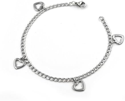 Korway Jewelry Never tarnish stainless steel anklets bracelets for women girl hearts style (10)
