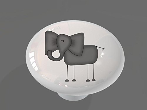 Funny Elephant High Gloss Ceramic Drawer Knob