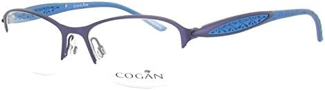 Cogan - Womens Lightweight Pierced Metal Frame in Blue with Brown Accent
