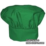 Chefskin Chef Mushroom Hat Green Adults Adjustable Velcro, Nice Soft Fabric Top Quality Hat, Delivered in 2-3 Days