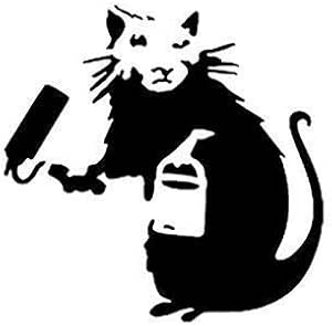 amazon com banksy rat stencil paint roller rat a4 sheet size design 17x17cm home decor art painting stencil arts crafts sewing