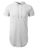 Aiyino Mens Hipster Hip Hop Short/Long Sleeve Longline Pullover Hoodies Shirts