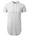 Aiyino Mens Hipster Hip Hop Short Sleeve Longline Pullover Hoodies Shirts