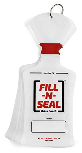 Click Here to See More Images (100) 6oz Liquid Heat Sealed Pouches by Fill-N-Seal, No Funnel Needed, TSA Approved, 100% Flexible, and BPA Free!