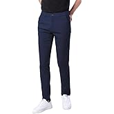 Plaid&Plain Men's Skinny Stretchy Khaki Pants Colored Pants Slim Fit Slacks Tapered Trousers
