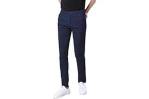 Plaid&Plain Men's Skinny Stretchy Khaki Pants Colored Pants Slim Fit Slacks Tapered Trousers