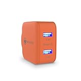 iPhone Charger 24W 4.8A Wanshine Smart Dual Port USB Travel Wall Charger with Hidden LED indicator for iPhone iPad, Samsung Galaxy, HTC Nexus Moto Blackberry(Charges Fast and Quickly) (Orange)